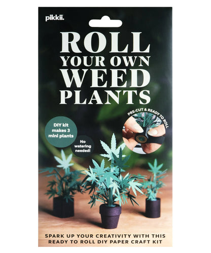 Includes: pre-cut strips for weed plants, soil, and pots; sticky tabs; instruction booklet