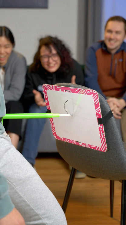 Put those hips to work and try and draw the best you can. Your teammates will be guessing what you're drawing.