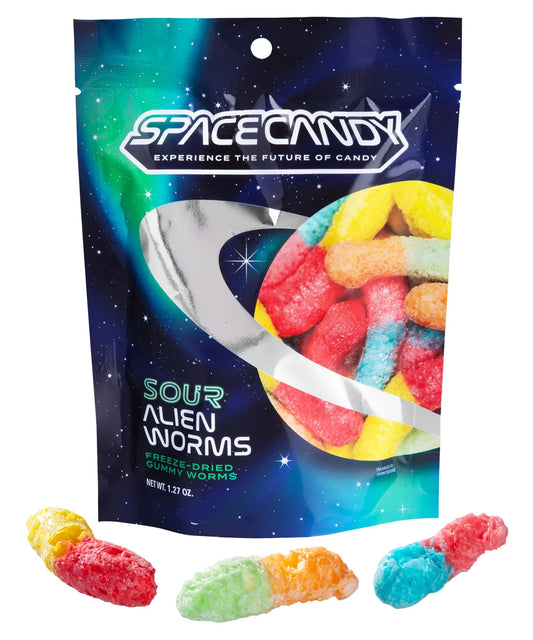 Sour Freeze Dried Gummy Worms beauty shot