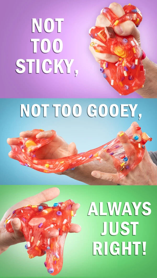 Crazy Aaron's Slime Charmers have been painstakingly formulated to be slimy, gooey, and stretchy, but it doesn't leave any mess behind!