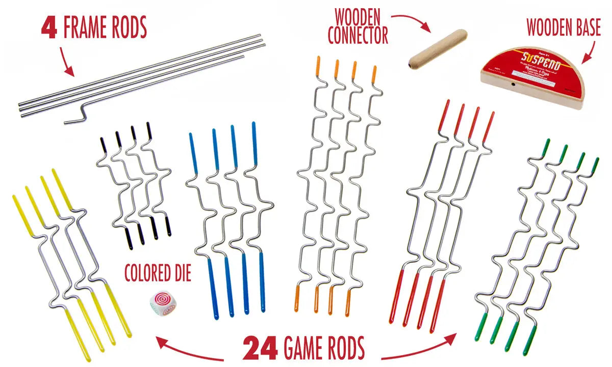 Roll the multi-colored die to determine which rod to play next.