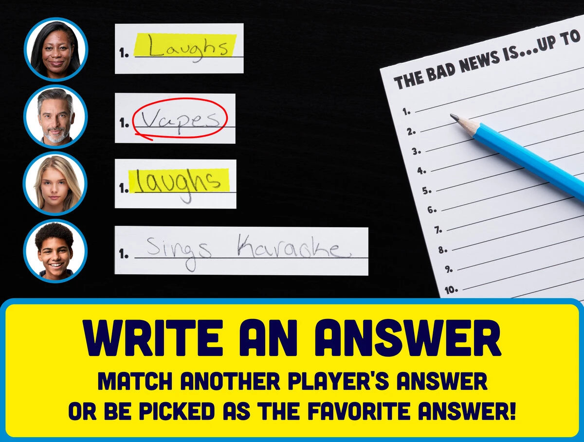 There are two ways to earn points: match another's player answer or be picked as the judge's favorite answer!