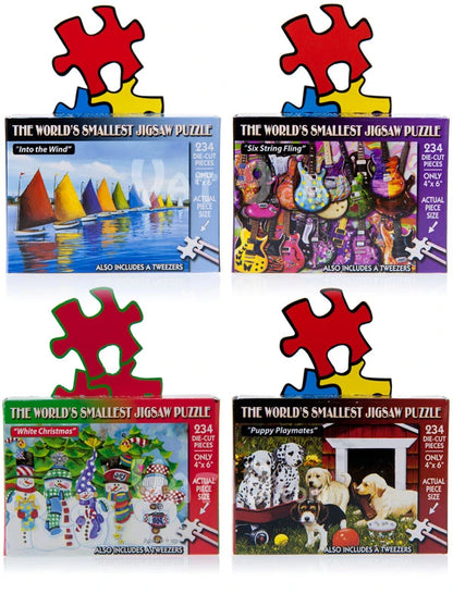 The World's Smallest Puzzle comes in a variety of styles.