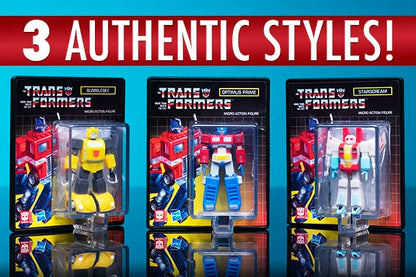 Your collectible will be randomly selected from 3 awesome styles: Optimus Prime, Bumblebee, and Starscream.
