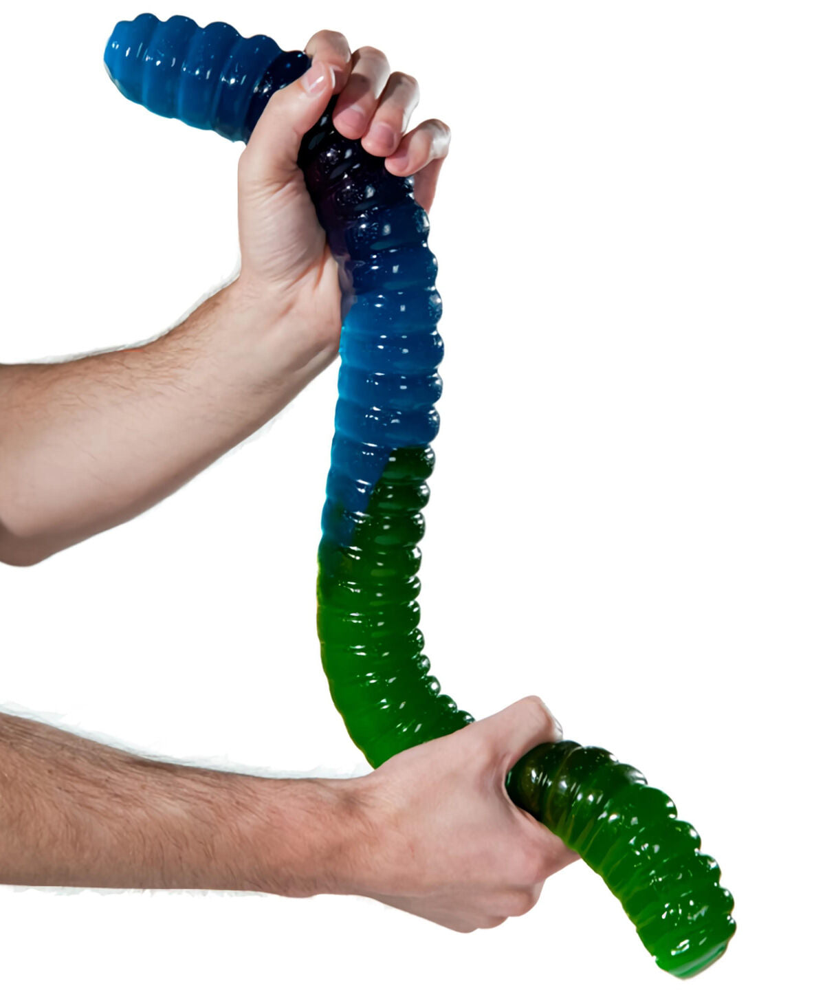 Giant 3-Pound Gummy Worm-Blue Raspberry &amp; Green Apple beauty shot