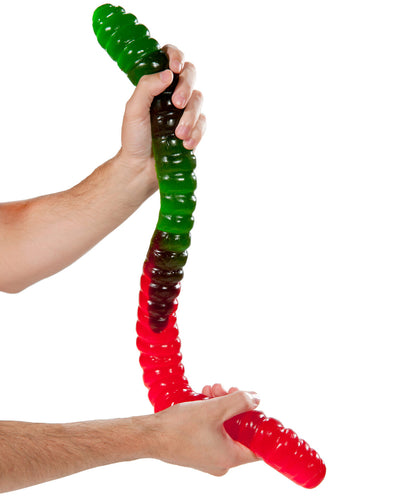 Giant 3-Pound Gummy Worm-Green Apple &amp; Red Cherry beauty shot